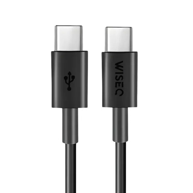 WiseQ Q USB-C Kabel Zwart 2 Meter 25W Opladen