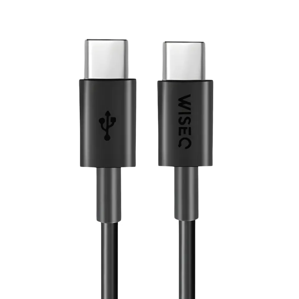 WISEQ USB-C naar USB-C kabel zwart 3 meter 25W
