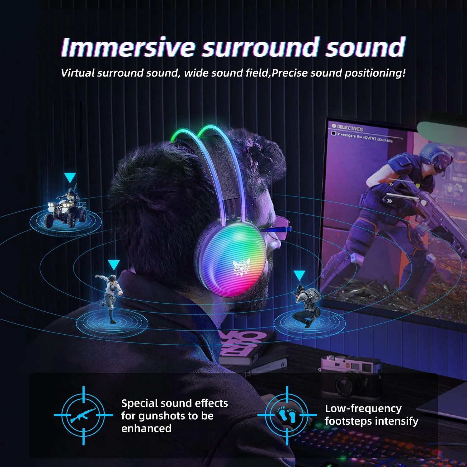 ONIKUMA X29 gaming headset bedraad RGB stereo