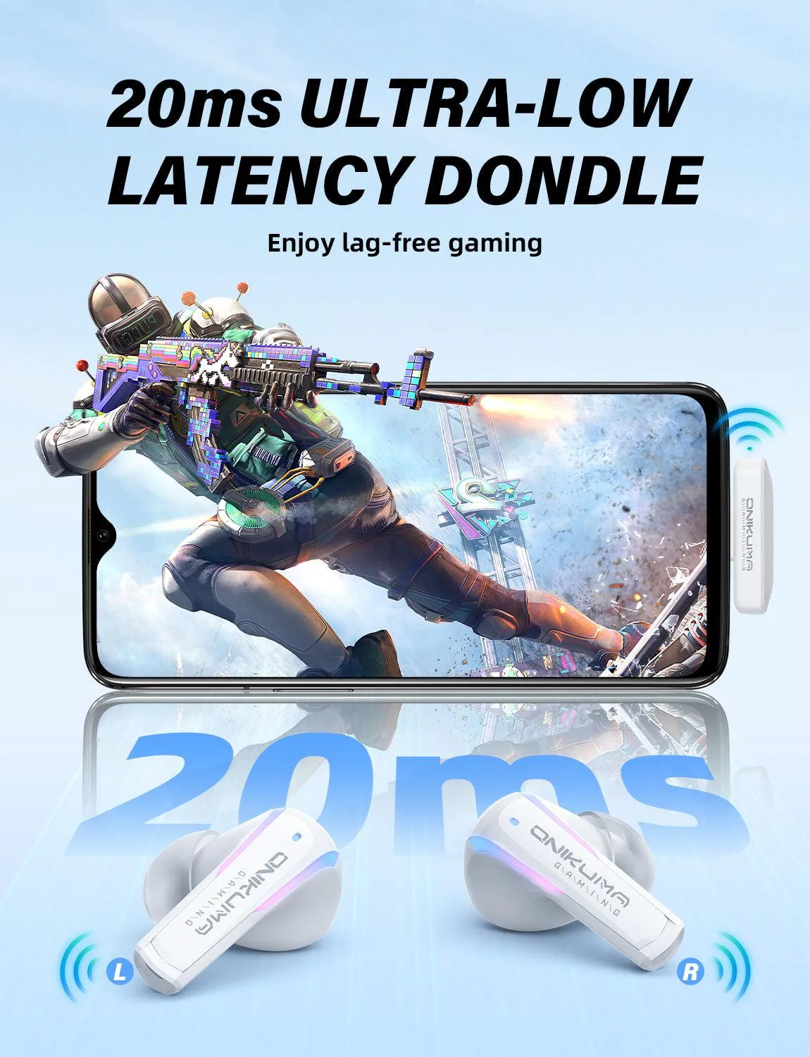 ONIKUMA T27 gaming oordopjes draadloos zwart