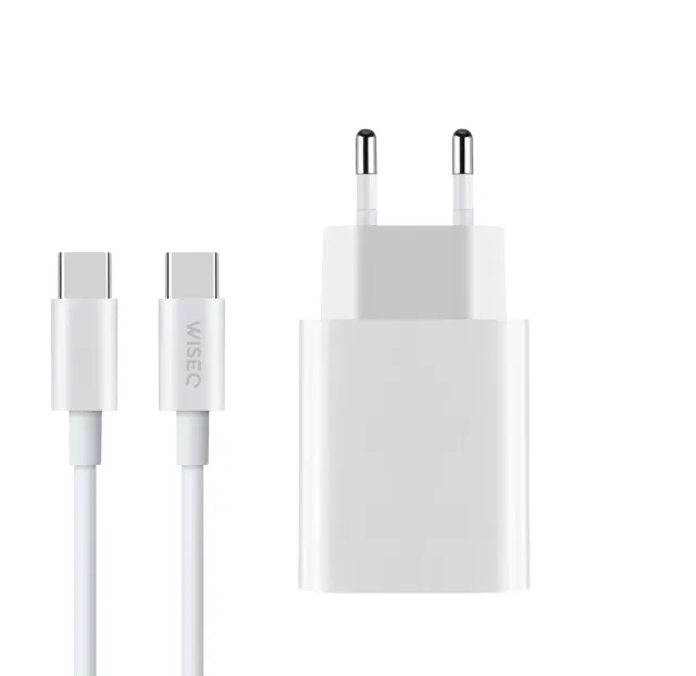 WISEQ Dual Charge 25W oplader USB-C set wit 1 meter