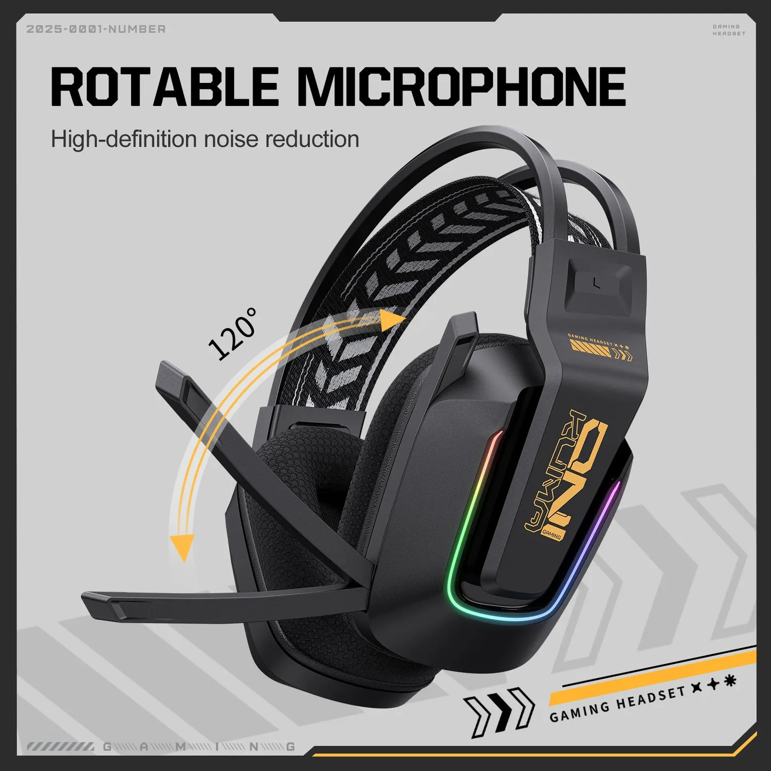 ONIKUMA GT828 gaming headset zwart draadloos 55H