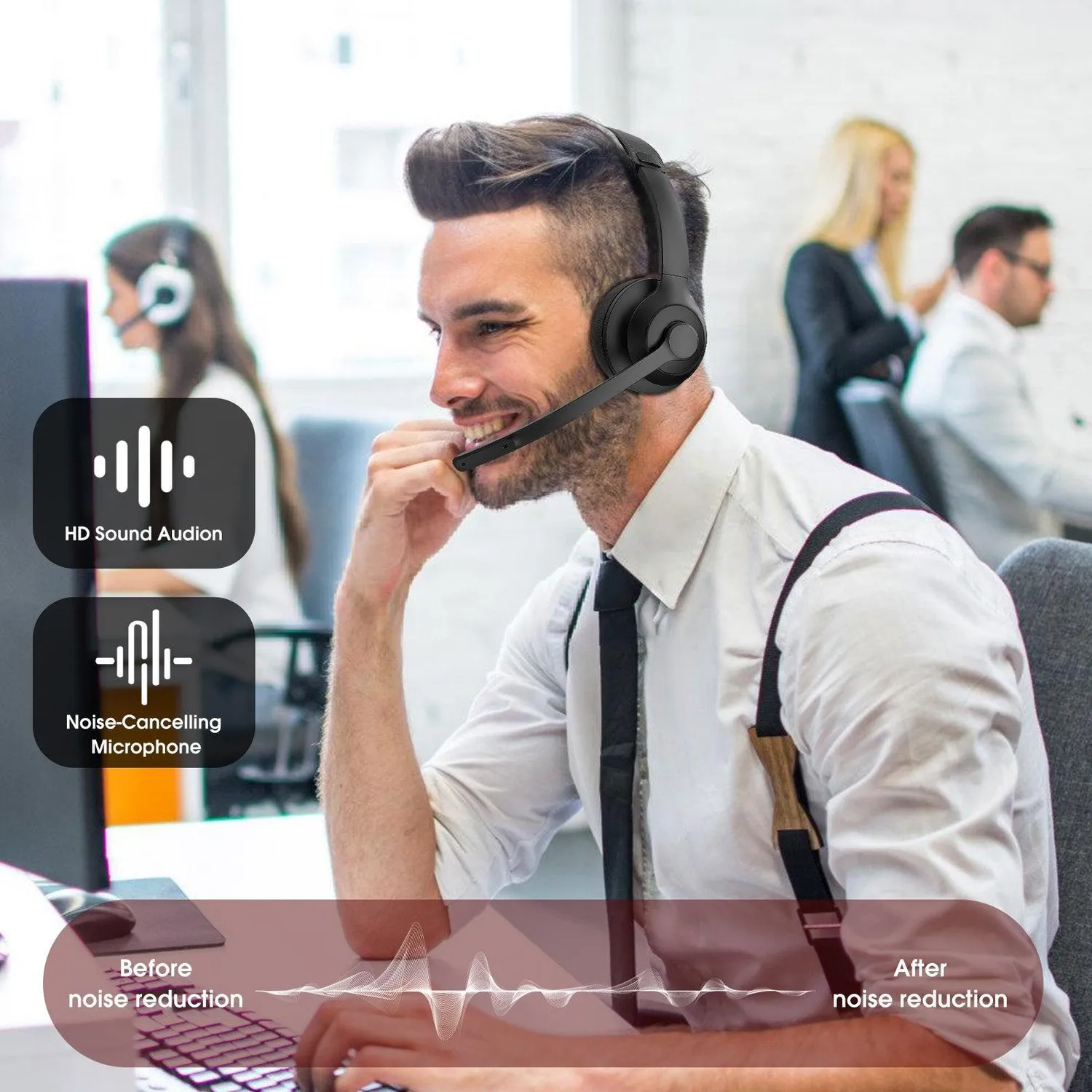 ONIKUMA X37 callcenter headset zwart bedraad
