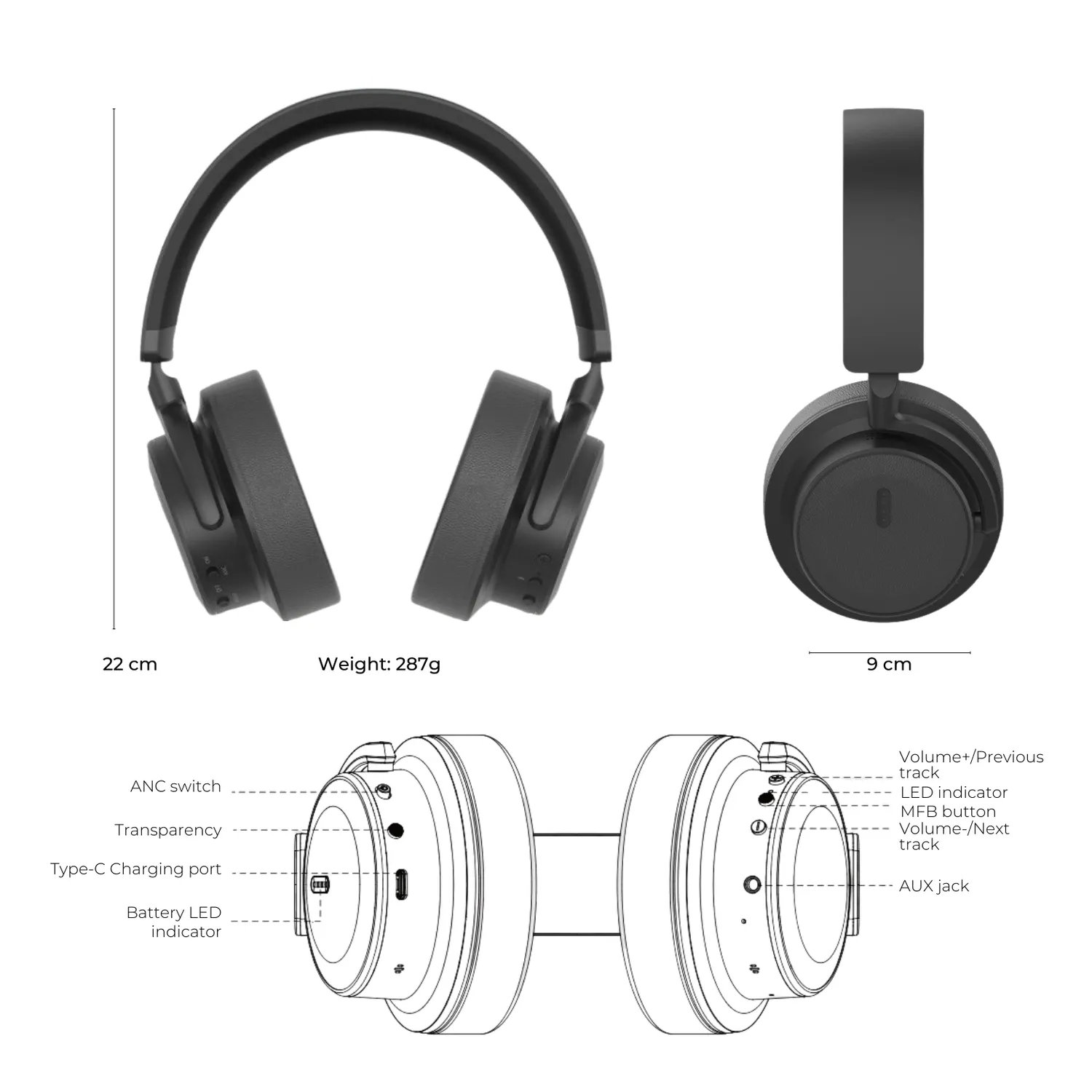 Moerlab EchoBeatz ANC draadloze koptelefoon Auracast