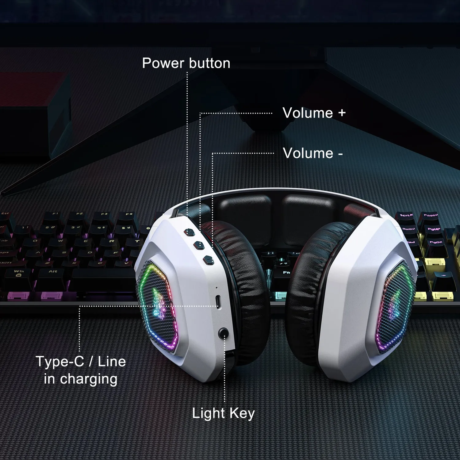 ONIKUMA B100 gaming headset draadloos 2.4GHz 50mm