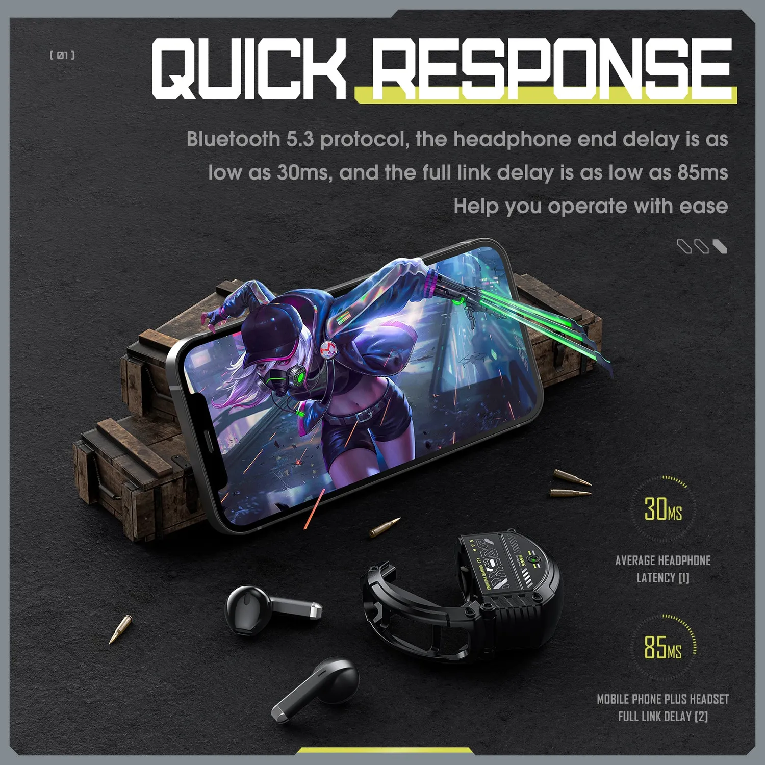 ONIKUMA T309 gaming oordopjes met laadcase