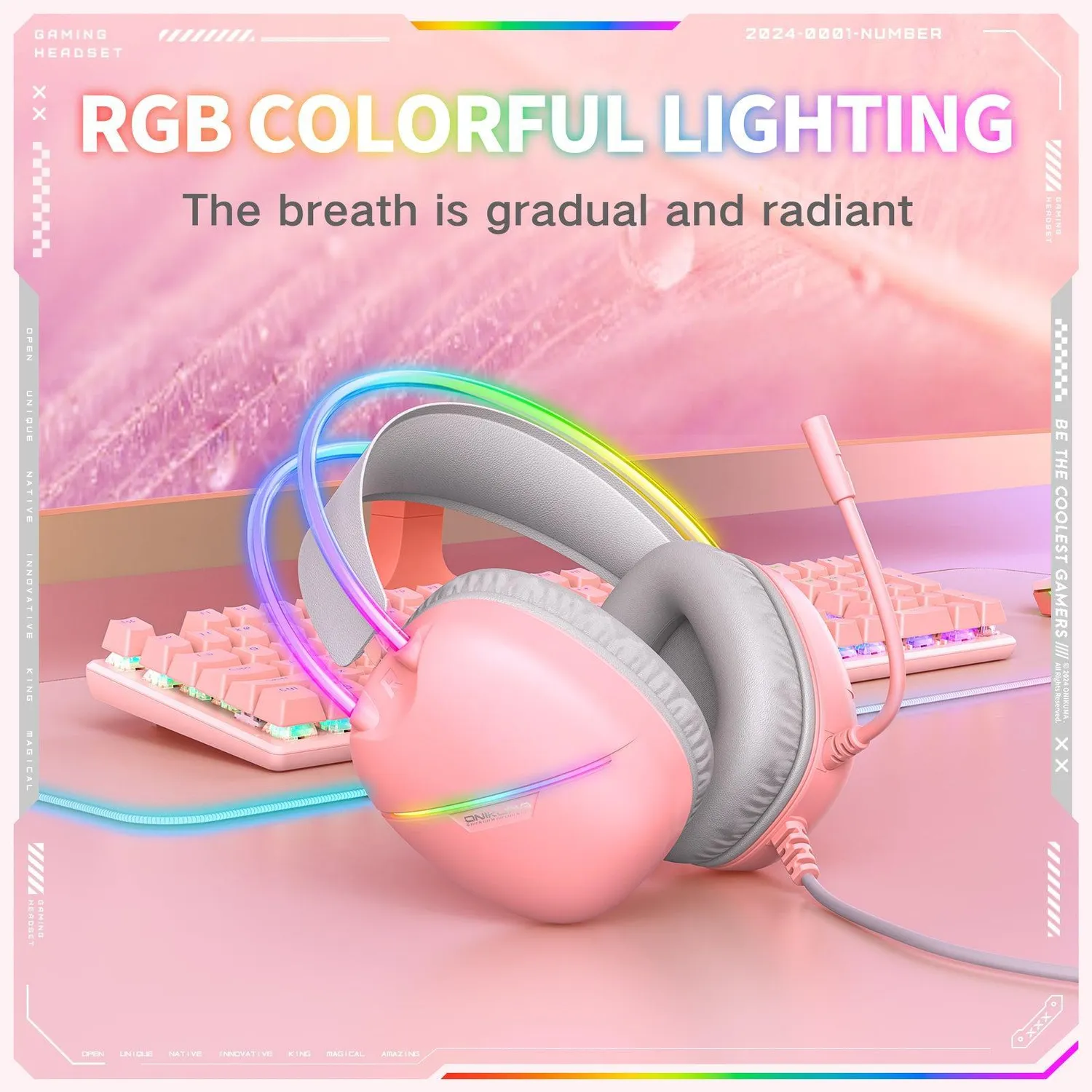ONIKUMA X33 gaming headset zwart 50 mm USB-C
