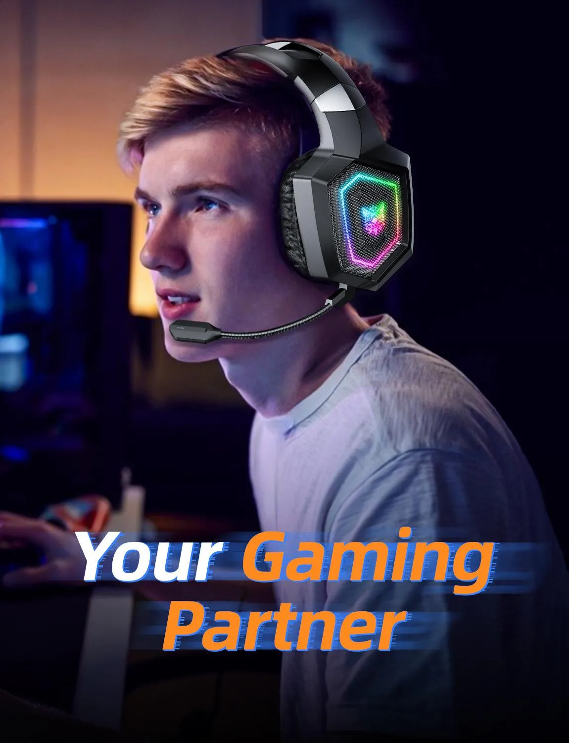 ONIKUMA GT806 draadloze gaming headset zwart 7.1