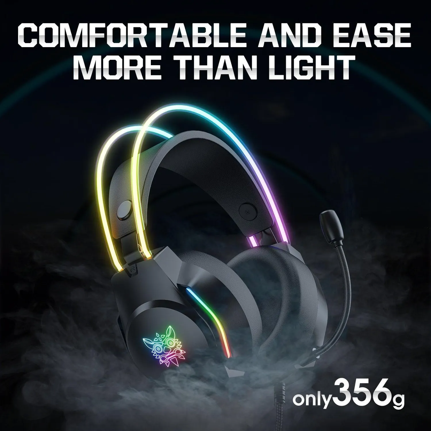 ONIKUMA X26 gaming headset roze bedraad – met RGB
