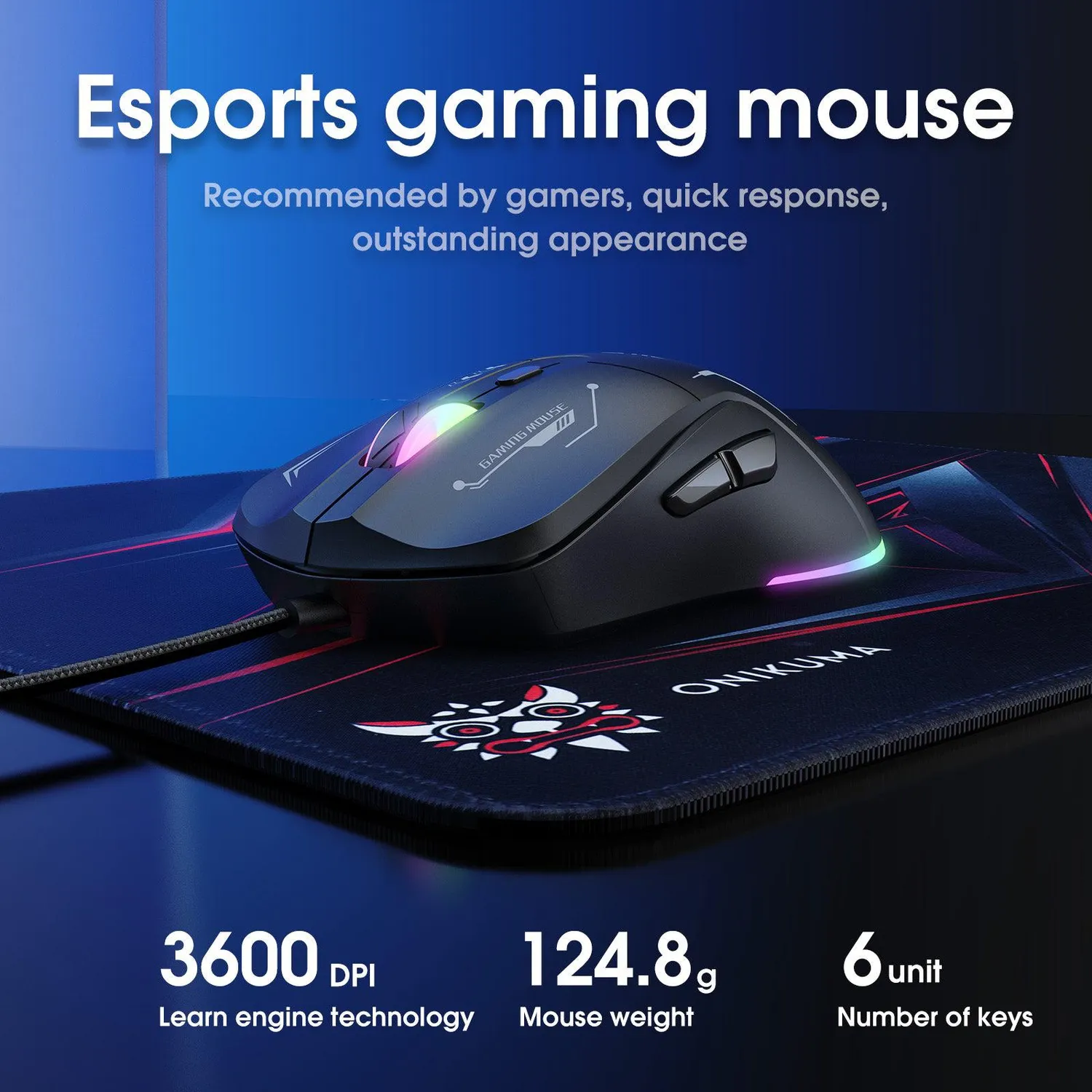 ONIKUMA TZ3006 gaming set toetsenbord muis zwart RGB