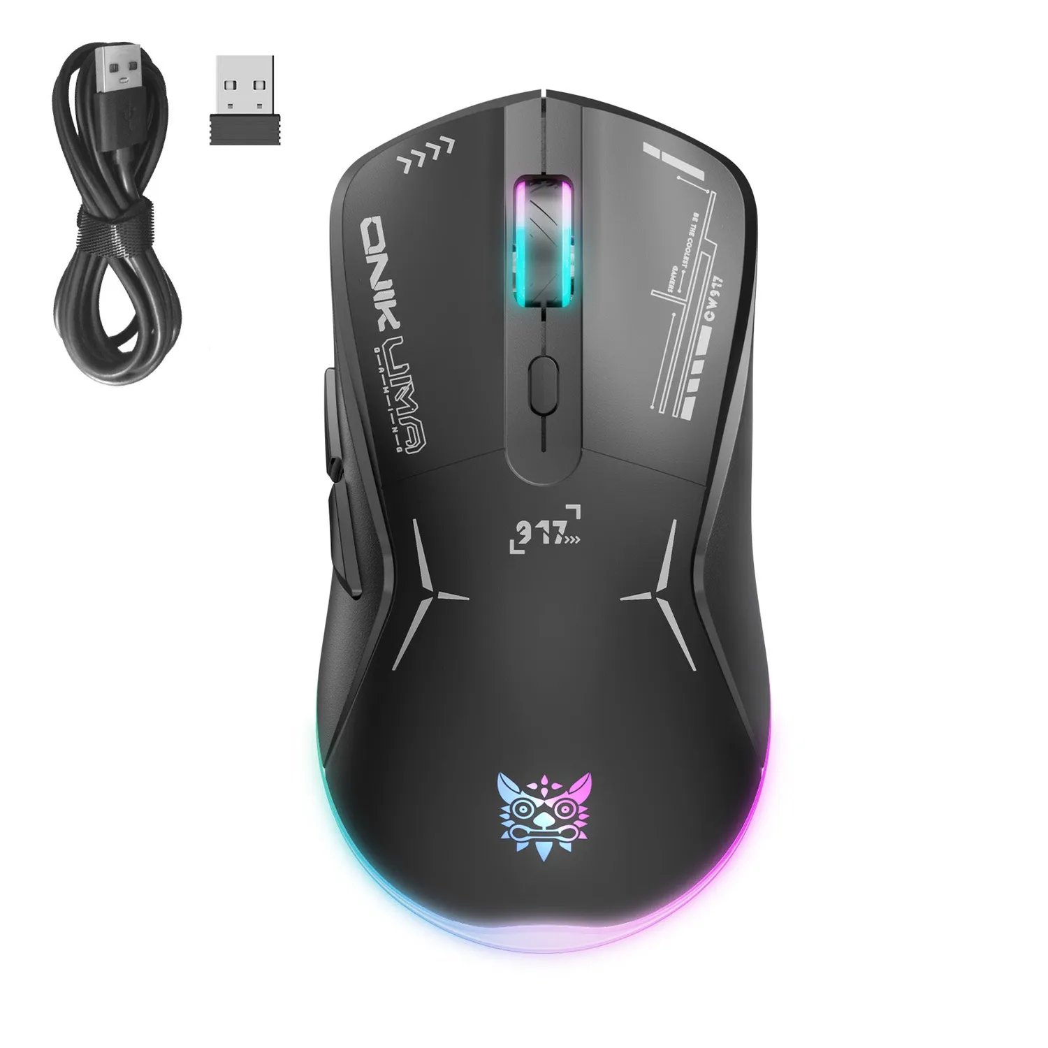 ONIKUMA CW917 gaming muis zwart draadloos – 4800 DPI