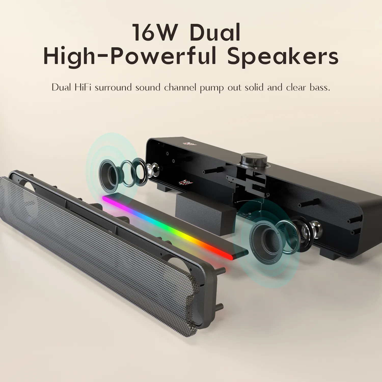 ONIKUMA L16 bluetooth speaker RGB 16W soundbar