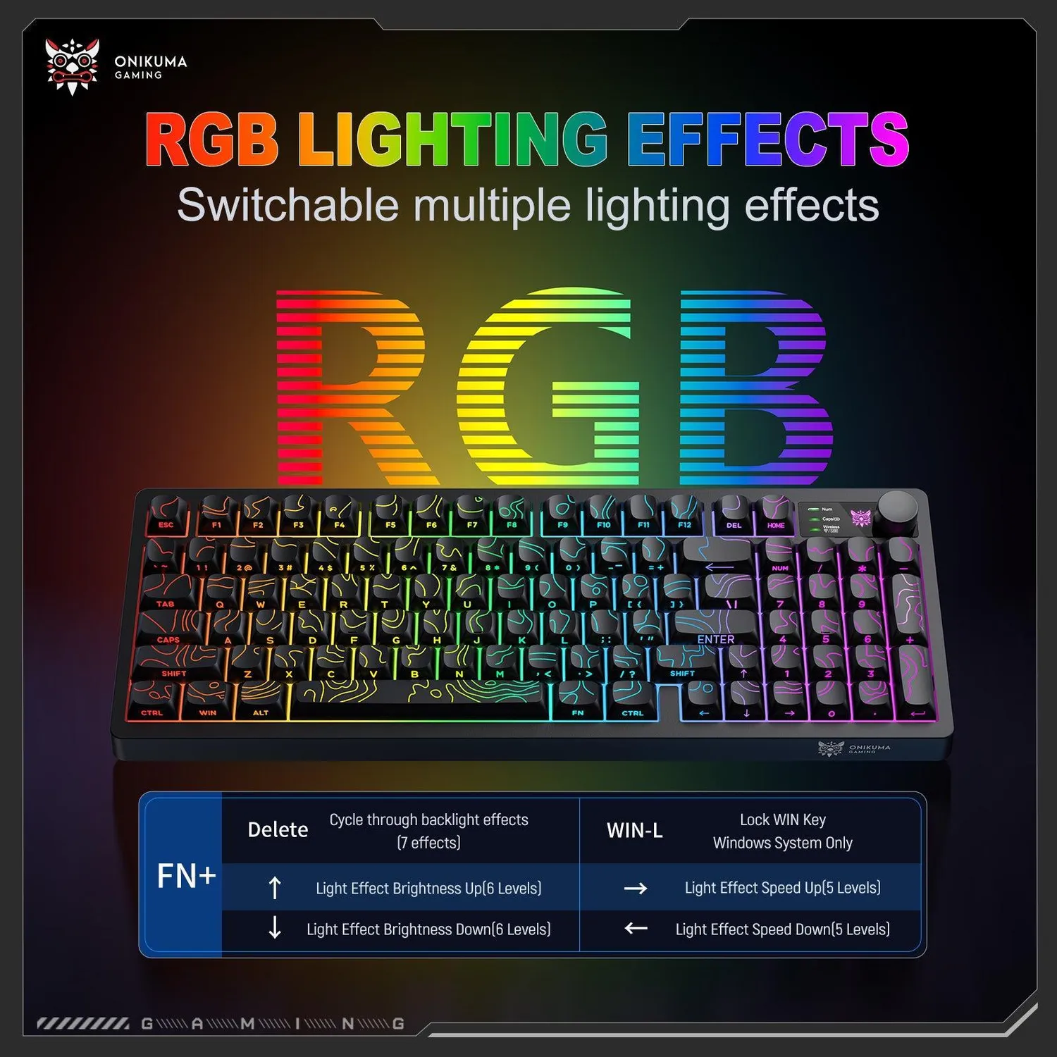 ONIKUMA MT902 gaming toetsenbord draadloos RGB