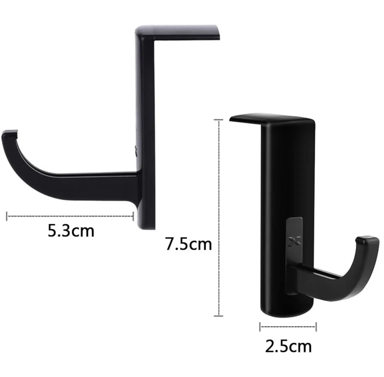 WISEQ Koptelefoonhouder monitorhanger zwart met 3M strip