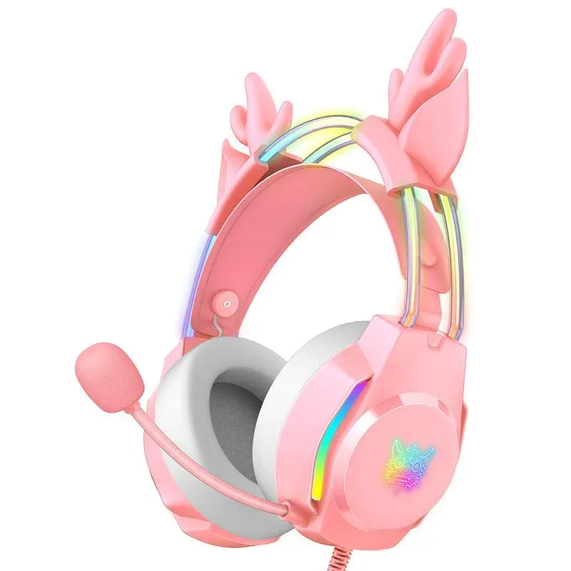 ONIKUMA X26 gaming headset roze bedraad RGB