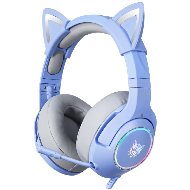 ONIKUMA K9 gaming headset roze met kattenoren RGB