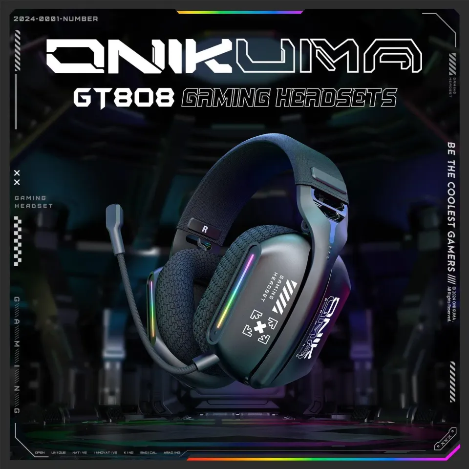 ONIKUMA GT808 gaming headset zwart bluetooth