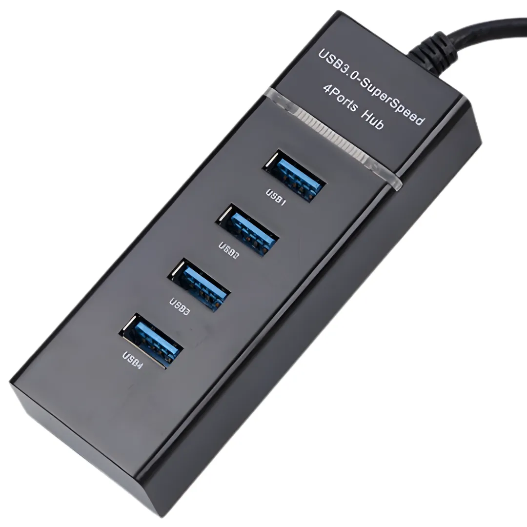 WiseQ USB Hub 4 Poorten Zwart 5Gbps
