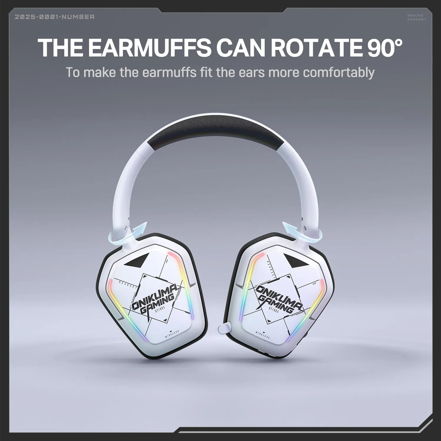 ONIKUMA GT883 gaming headset draadloos wit 60 uur