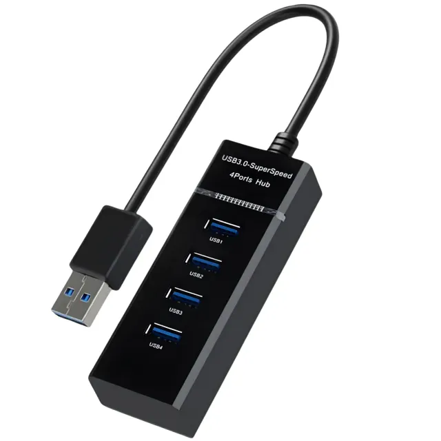 WiseQ USB Hub 4 Poorten Zwart 5Gbps