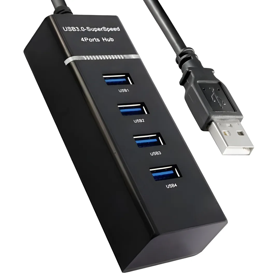 WiseQ USB Hub 4 Poorten Zwart 5Gbps