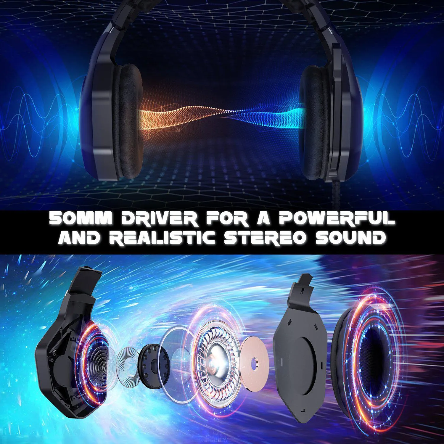 ONIKUMA K10 Pro gaming headset bedraad met 7.1 sound
