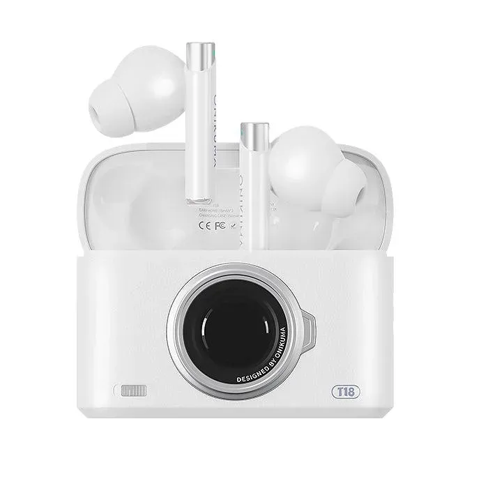 ONIKUMA T18 bluetooth oordopjes beige retro