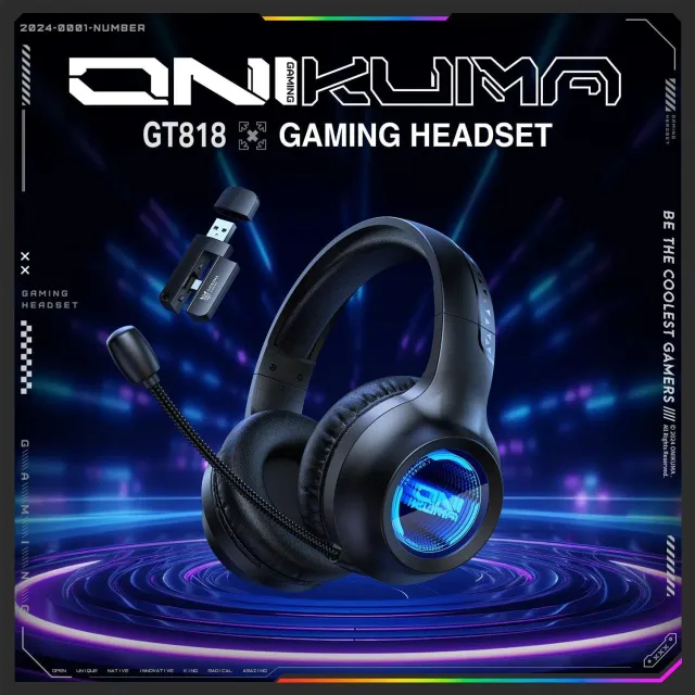 ONIKUMA GT818 gaming headset zwart bluetooth 20 uur