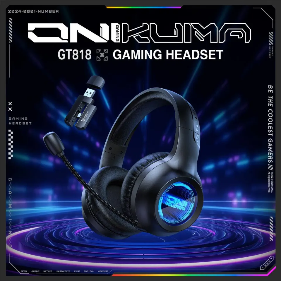 ONIKUMA GT818 gaming headset zwart bluetooth 20 uur