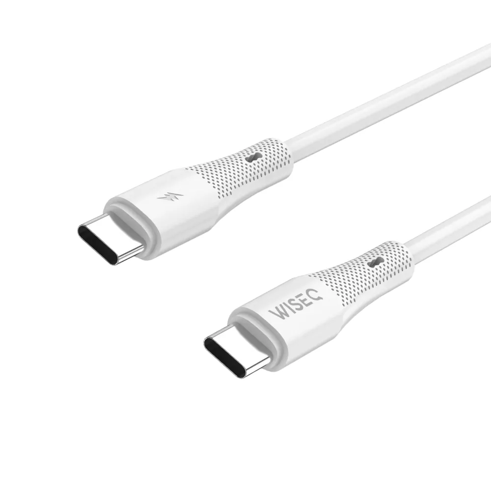 WiseQ Premium USB-C Kabel 60W 1 Meter Wit – Snelladen