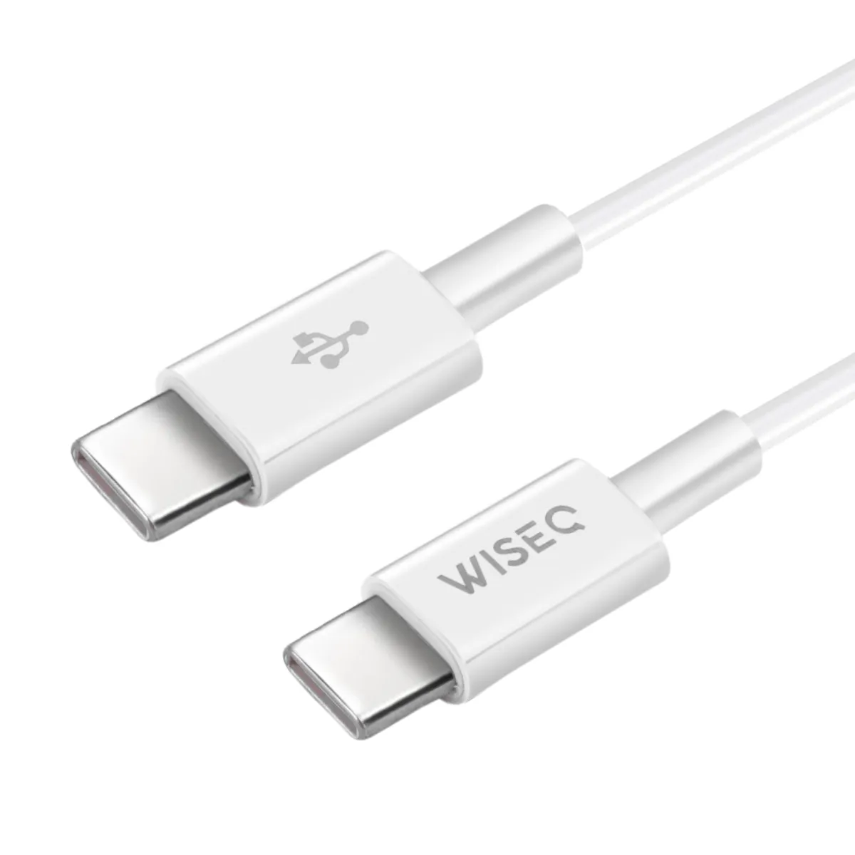 WISEQ USB-C naar USB-C kabel 2 meter wit snellaad
