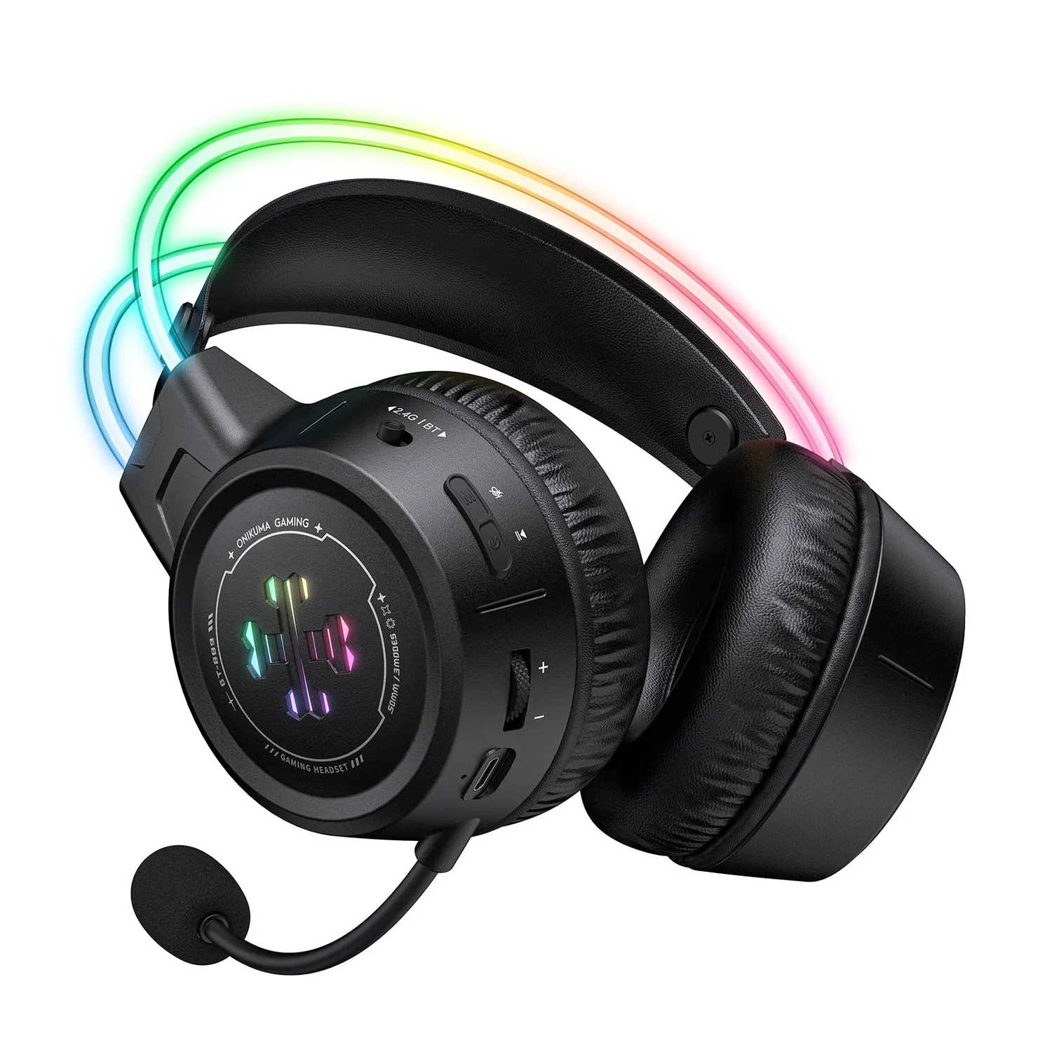 ONIKUMA GT889 gaming headset zwart draadloos – 60 uur