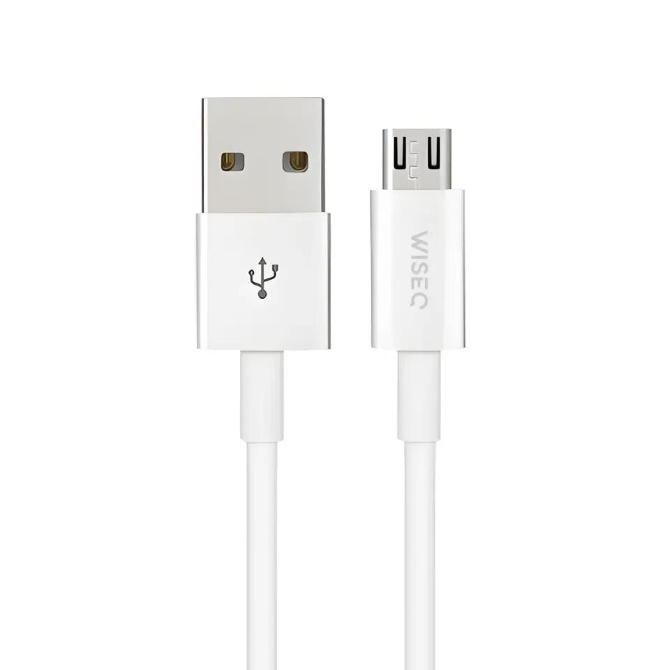 WISEQ Micro USB Oplaadkabel 1 Meter Wit datakabel stevig
