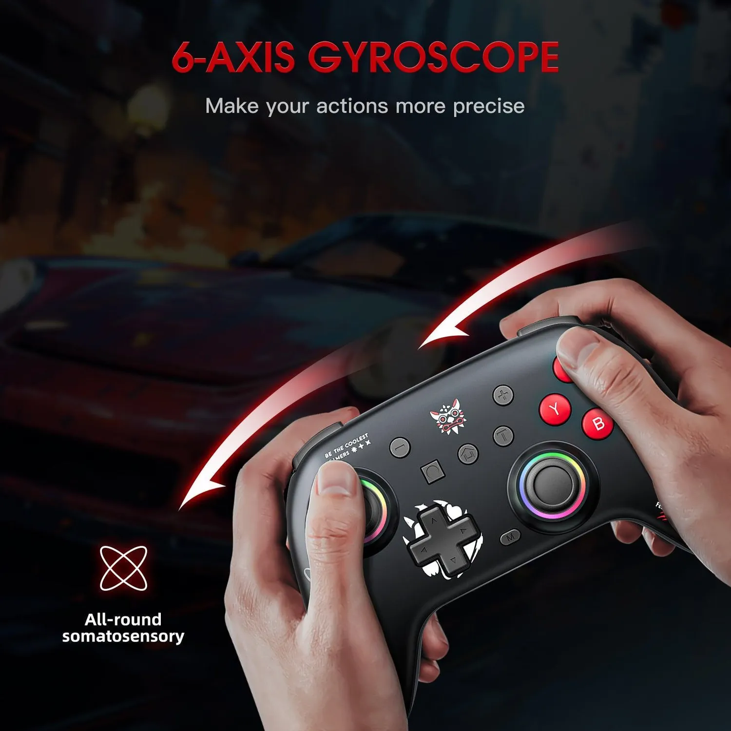 ONIKUMA C1 draadloze game controller zwart hall effect