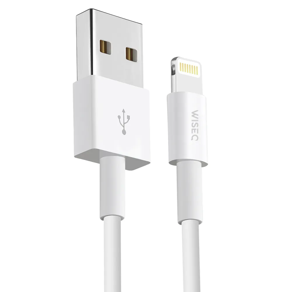 WISEQ USB naar Lightning oplaadkabel 2 meter wit gecertificeerd
