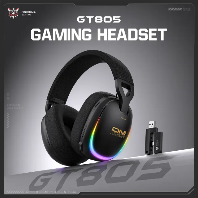 ONIKUMA GT805 gaming headset zwart draadloos low latency