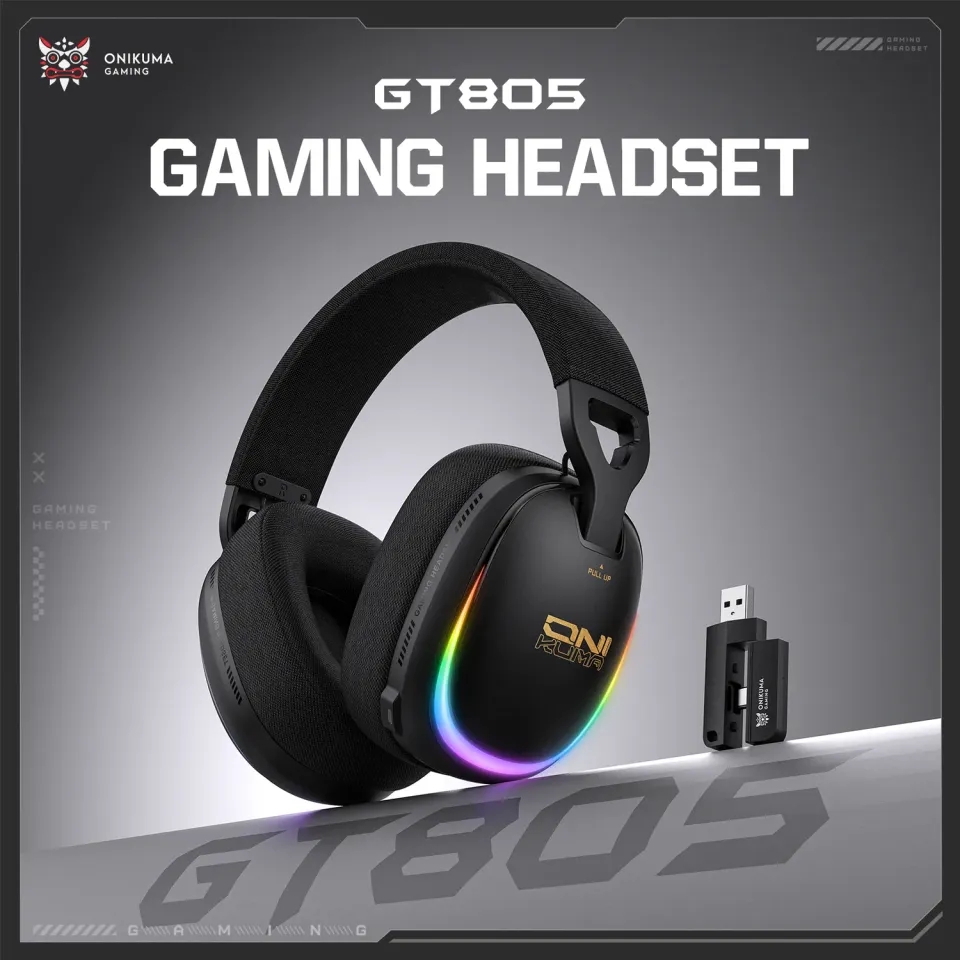 ONIKUMA GT805 gaming headset zwart draadloos low latency