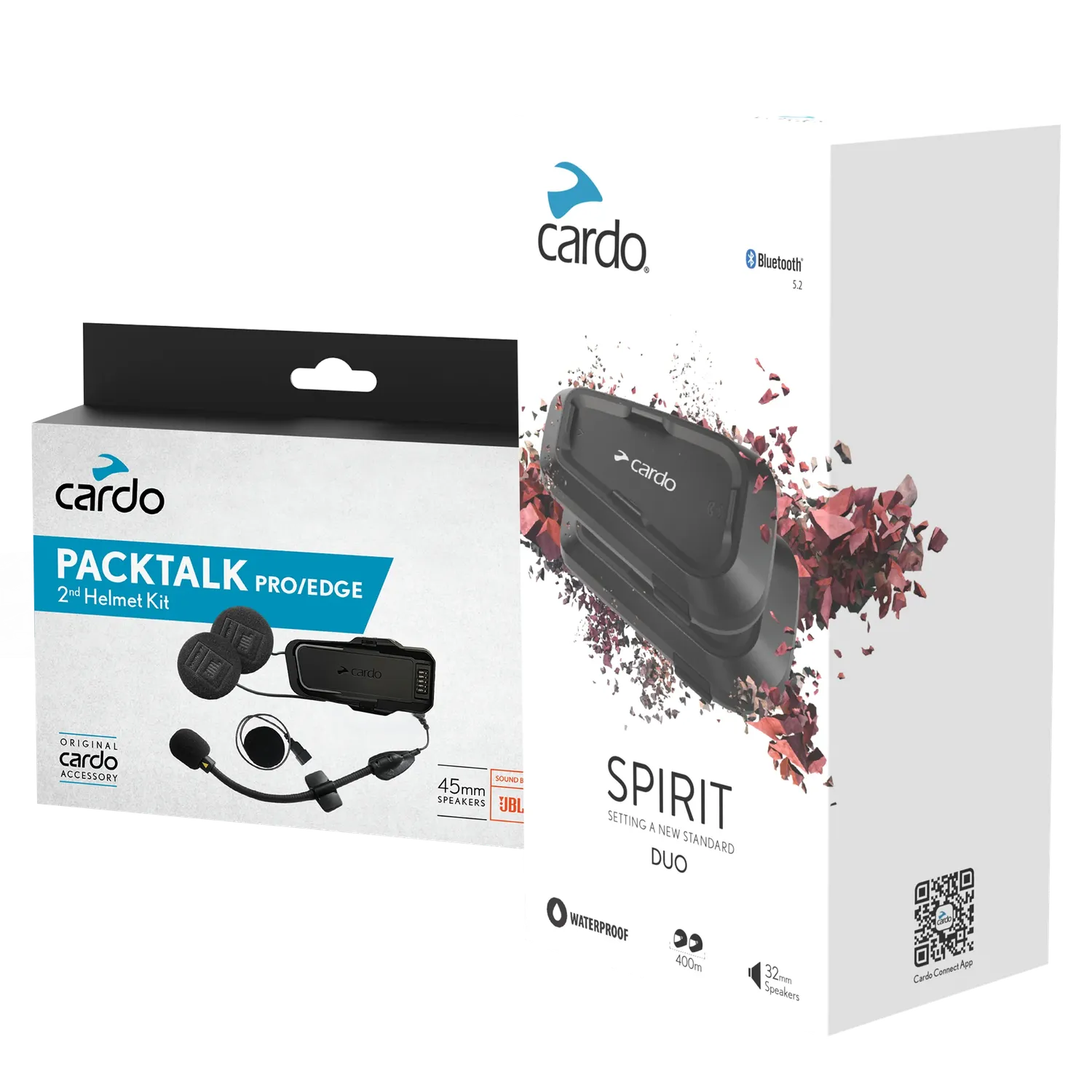Cardo Spirit Single intercom + 45mm JBL speakers bundel