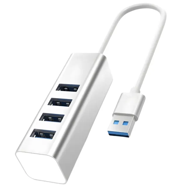 WiseQ USB Hub 3.0 Splitter Zilver 4 Poorten 5Gbps