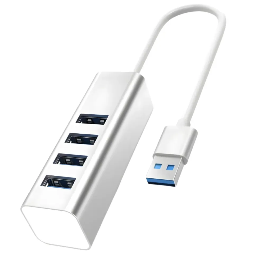 WiseQ USB Hub 3.0 Splitter Zilver 4 Poorten 5Gbps