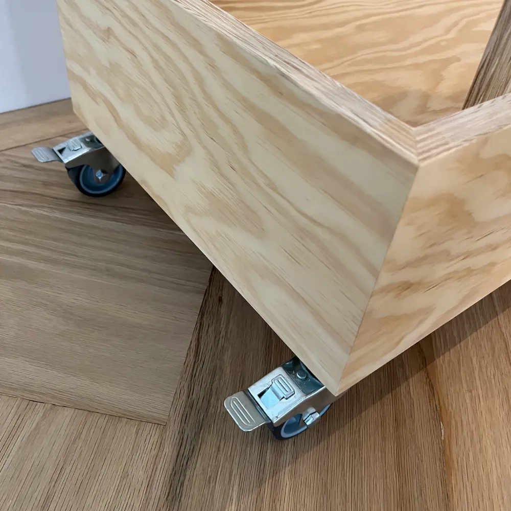 WISEQ Houten Koptelefoon Opbergkar 40 Vakken Verrijdbaar