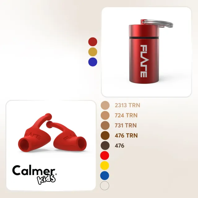 Flare Calmer Kids Capsule oordoppen bundel rood zonder koord