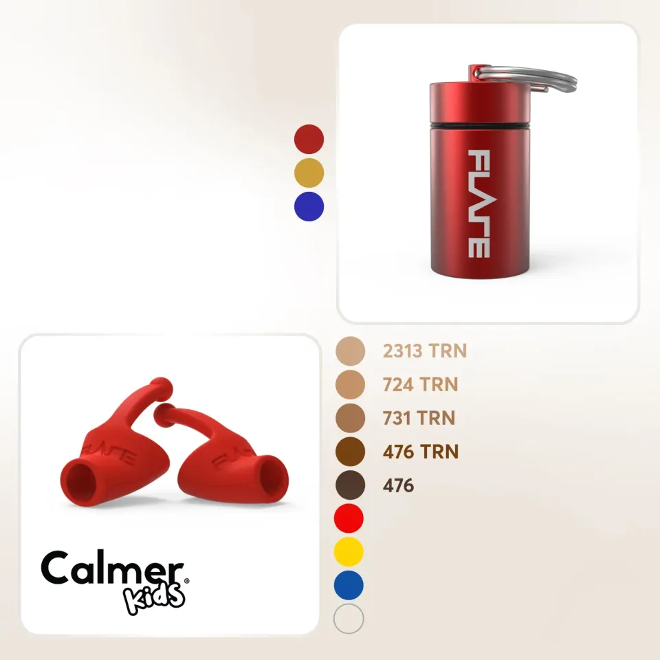 Flare Calmer Kids Capsule oordoppen bundel rood zonder koord