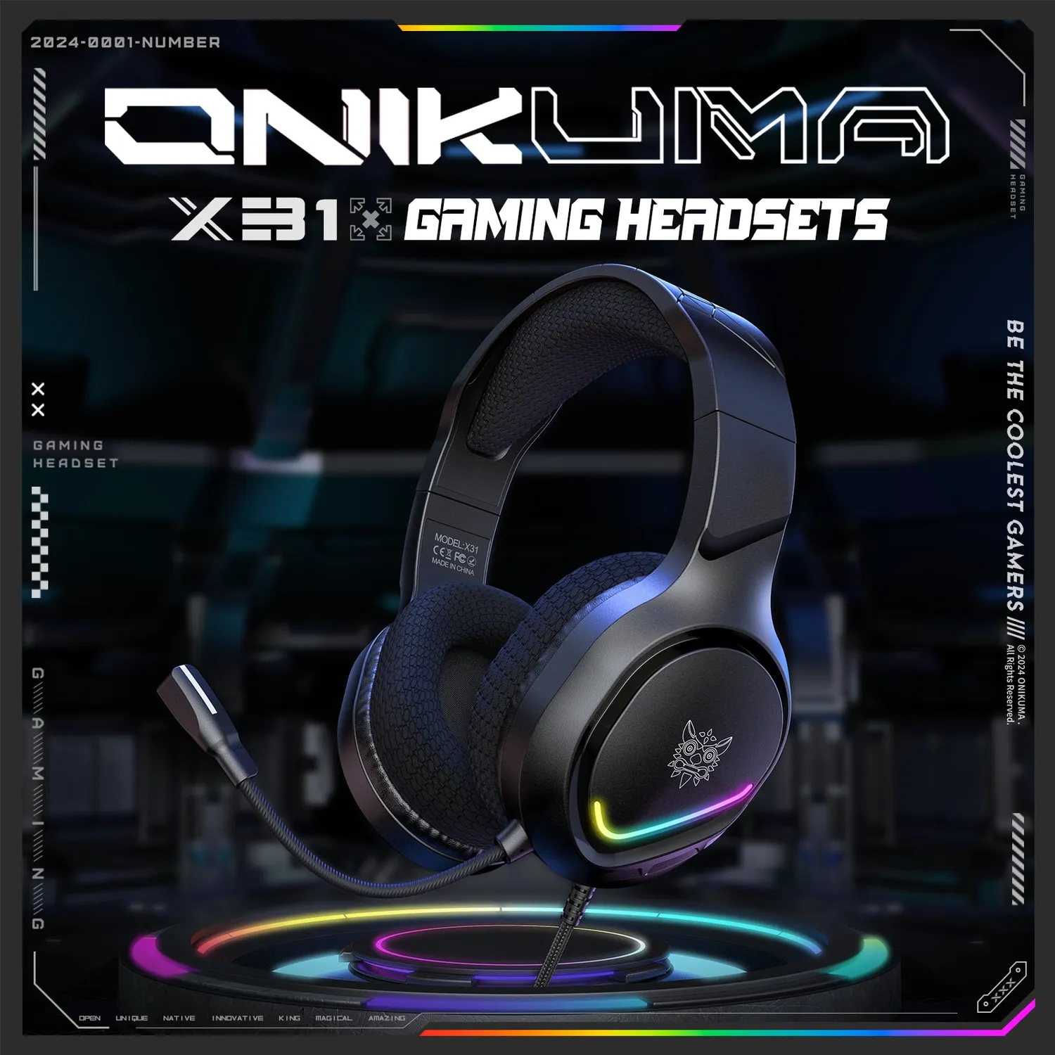 ONIKUMA X31 gaming headset zwart met microfoon