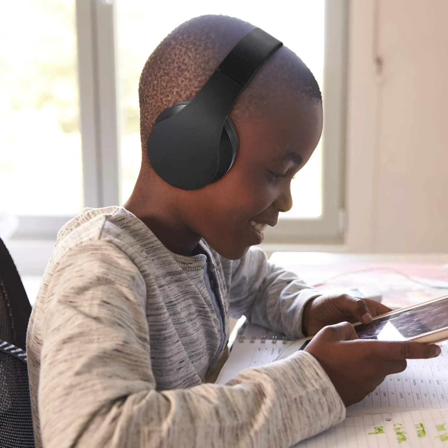 WISEQ BTwireless Kinder Koptelefoon Zwart – 8 Uur Muziek