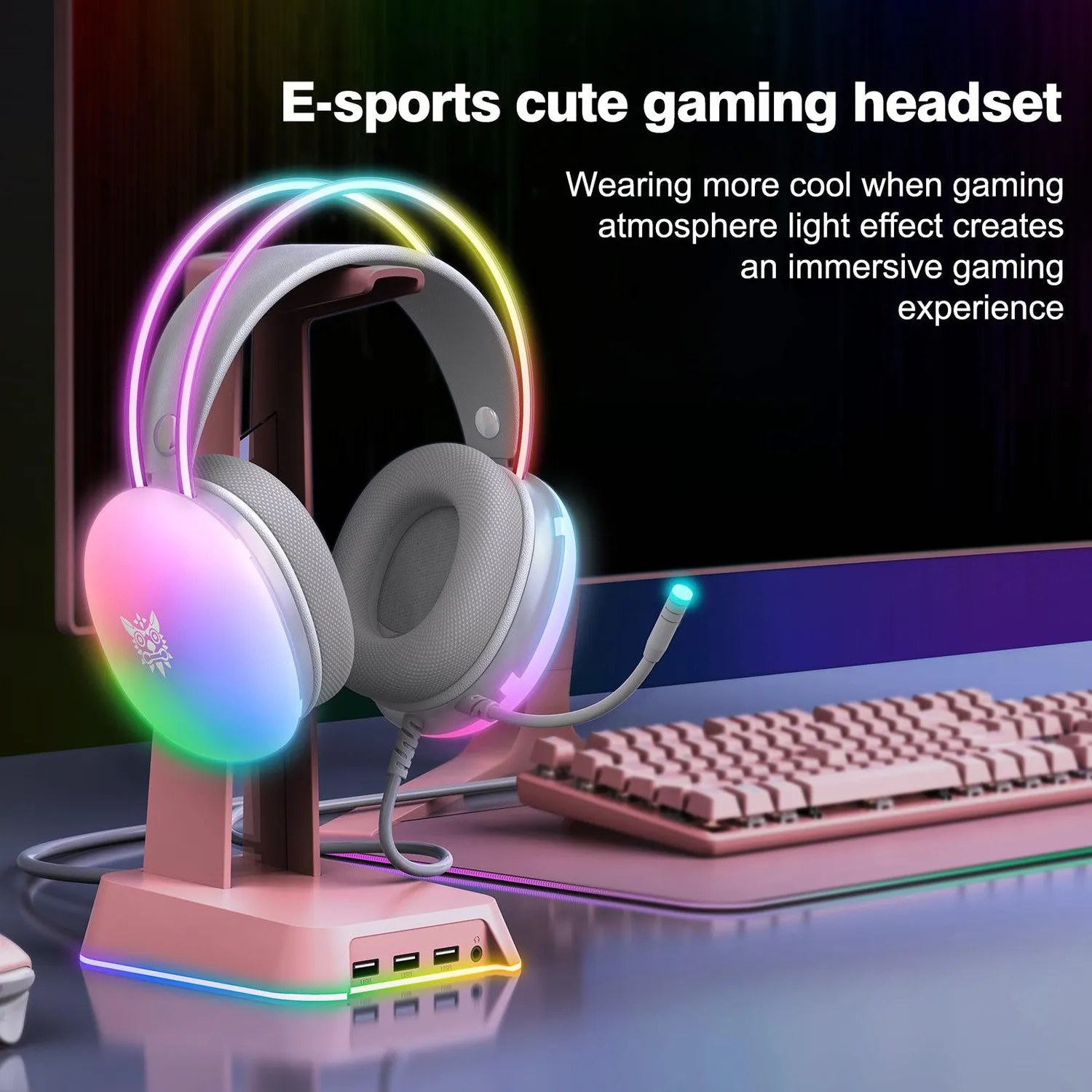 ONIKUMA X25 bedrade gaming headset zwart RGB licht