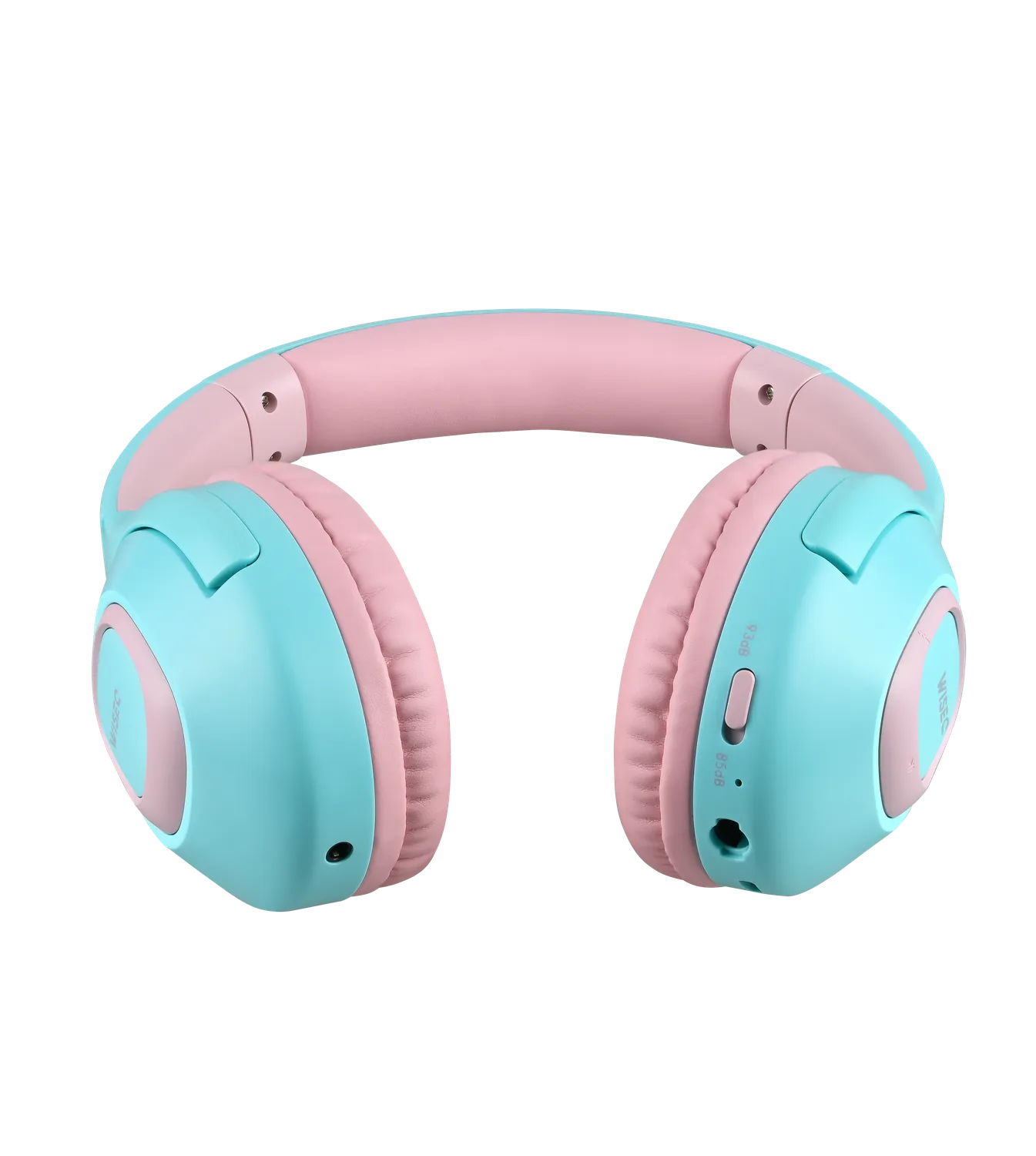 WiseQ Unbreakable Draadloze Kinderkoptelefoon Mintgroen-Roze 45 uur