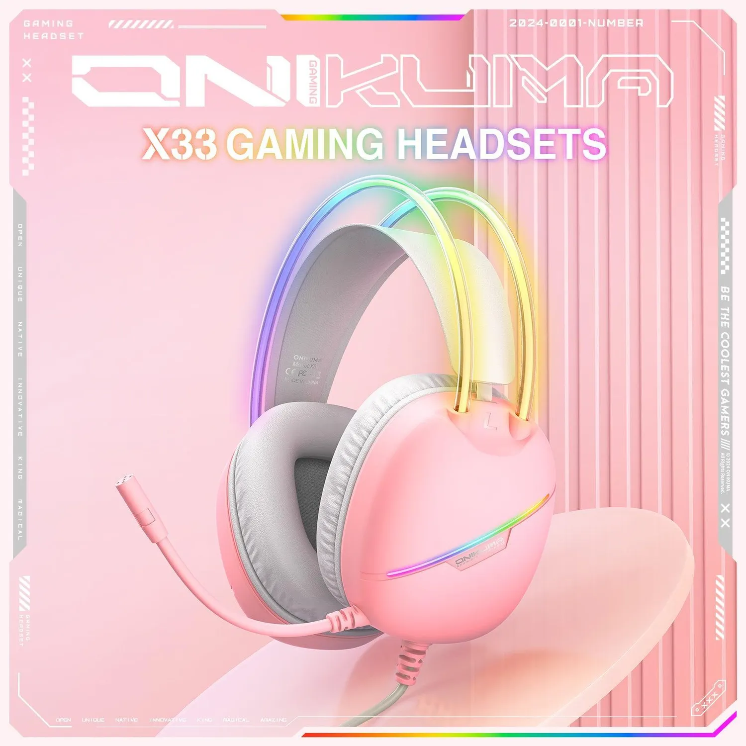 ONIKUMA X33 gaming headset zwart 50 mm USB-C