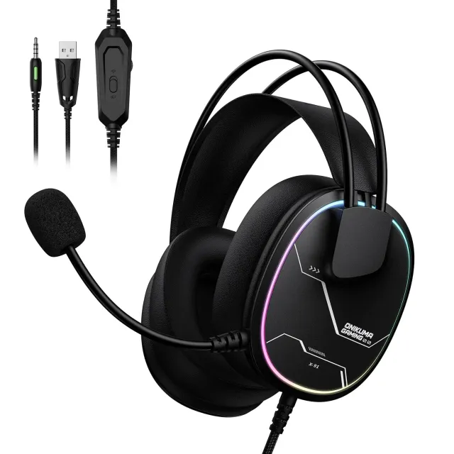 ONIKUMA X91 gaming headset zwart bedraad – met RGB