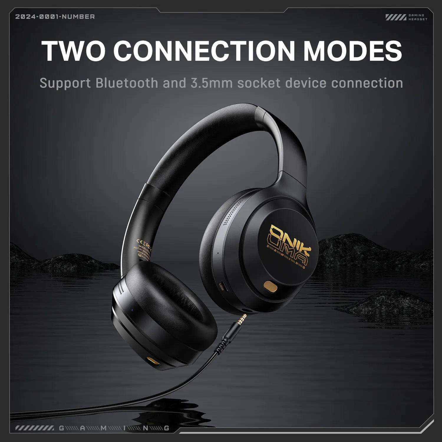 ONIKUMA GT811 gaming headset zwart Bluetooth ANC